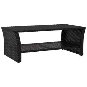 vidaXL Konferenčn&iacute; stolek čern&yacute; 100 x 50 x 40 cm polyratan