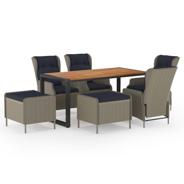 vidaXL 7d&iacute;ln&yacute; zahradn&iacute; j&iacute;deln&iacute; set hněd&yacute;