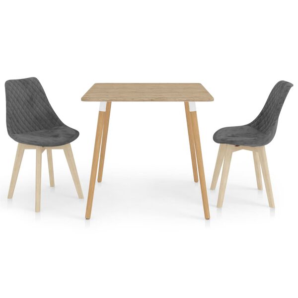 vidaXL 3dílný jídelní set šedý