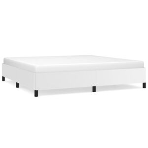 vidaXL R&aacute;m postele b&iacute;l&aacute; 200 x 200 cm uměl&aacute; kůže
