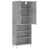 vidaXL Skř&iacute;ň highboard betonově &scaron;ed&aacute; 69,5x34x180 cm kompozitn&iacute; dřevo