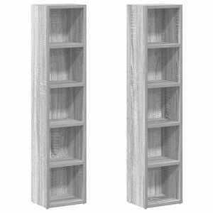 vidaXL Skř&iacute;ňky na CD 2 ks &scaron;ed&eacute; sonoma 21x16x93,5 cm kompozitn&iacute; dřevo