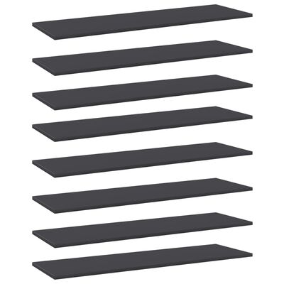 vidaXL Přídavné police 8 ks šedé 100 x 30 x 1,5 cm dřevotříska