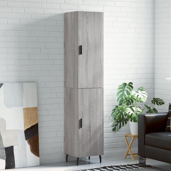 vidaXL Skř&iacute;ň highboard &scaron;ed&aacute; sonoma 34,5 x 34 x 180 cm kompozitn&iacute; dřevo
