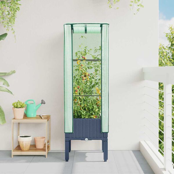 vidaXL Vyv&yacute;&scaron;en&yacute; z&aacute;hon se sklen&iacute;kem ratanov&yacute; vzhled 40 x 40 x 140 cm