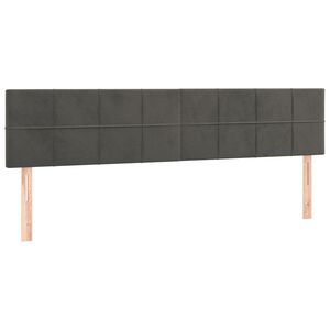 vidaXL Čela postele tmavě &scaron;ed&aacute; 180x5x78/88 cm samet
