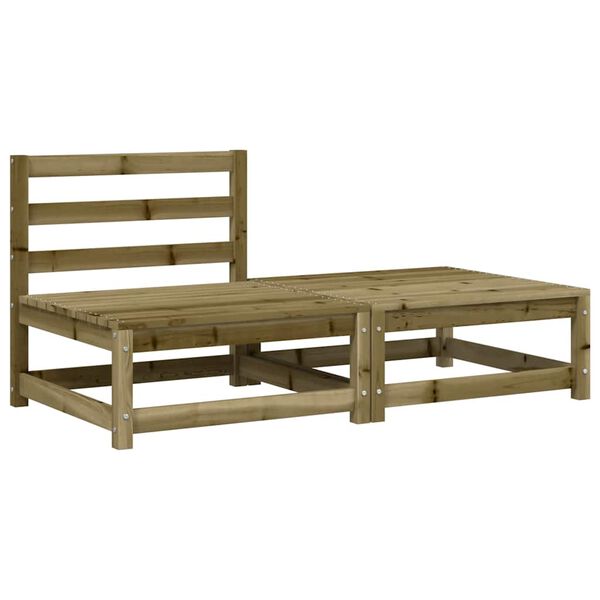 vidaXL Zahradní pohovka bez područek s poduškami a podnožkou