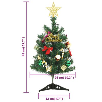 vidaXL Mini umělý vánoční stromek s LED osvětlením zelený 20 LED 45 cm