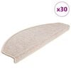 vidaXL Schodov&eacute; rohože 30 ks 65 x 24 x 4 cm b&eacute;žov&eacute;, půlkulat&eacute;, velk&eacute;
