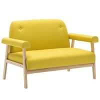 vidaXL Dvoumístná sedačka textilní žlutá