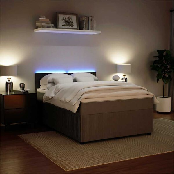 vidaXL Box spring postel s matrac&iacute; světle &scaron;ed&aacute; 140x200 cm samet