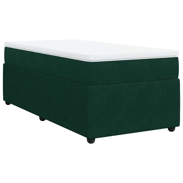 vidaXL Box spring postel s matrac&iacute; tmavě zelen&aacute; 90x190 cm samet