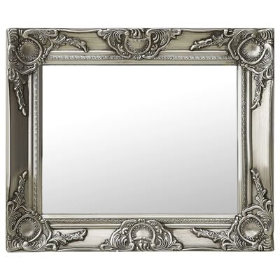 vidaXL Nástěnné zrcadlo barokní styl 50 x 40 cm stříbrné