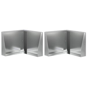 vidaXL Opěrn&aacute; zeď 2 ks 50 x 50 x 30 cm Pozinkovan&aacute; ocel Stř&iacute;brn&aacute;