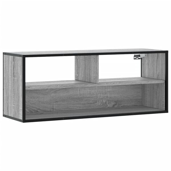 vidaXL TV skř&iacute;ňka &scaron;ed&aacute; sonoma 100x31x39,5 cm kompozitn&iacute; dřevo a kov
