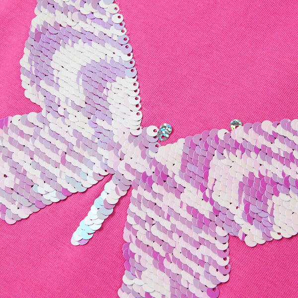 Dětsk&eacute; tričko s nab&iacute;ran&yacute;mi ruk&aacute;vy tmavě růžov&eacute; 104