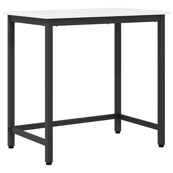 vidaXL stůl B&iacute;l&aacute; 80 x 50 x 77 cm Inžen&yacute;rsk&eacute; dřevo a ocel
