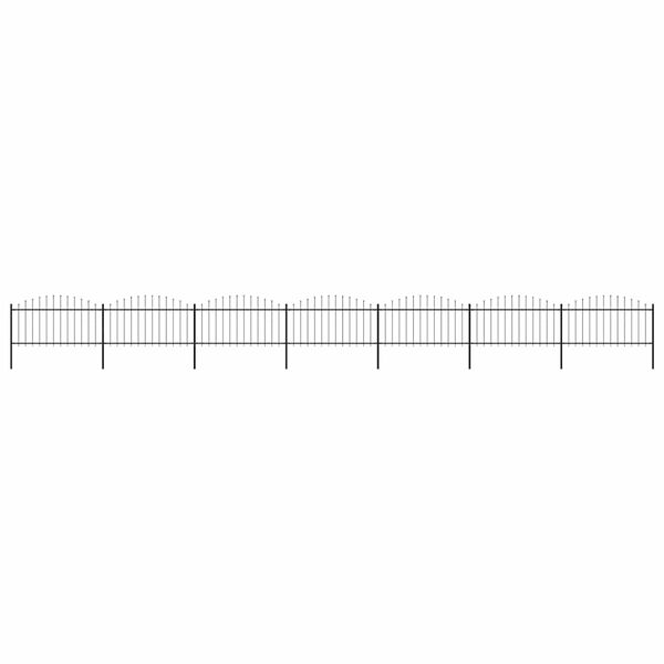 vidaXL Zahradn&iacute; plot s kop&iacute;m nahoře ocelov&yacute; 1248 x 150 cm čern&yacute;