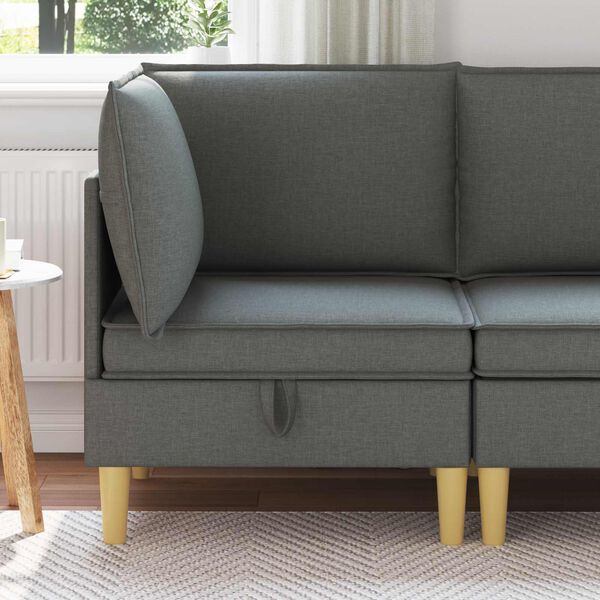 vidaXL &Uacute;ložn&yacute; taburet Tmavě &scaron;ed&aacute;