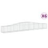 vidaXL Klenut&eacute; gabionov&eacute; ko&scaron;e 6 ks 400x50x40/60 cm pozinkovan&eacute; železo