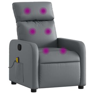 vidaXL Mas&aacute;žn&iacute; polohovac&iacute; křeslo &scaron;ed&eacute; uměl&aacute; kůže