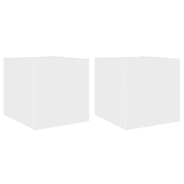 vidaXL Nástěnné TV skříňky s LED osvětlením 2 ks bílé 30,5x35x30 cm