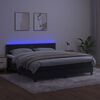 vidaXL Box spring postel s matrac&iacute; a LED čern&aacute; 180x200 cm samet