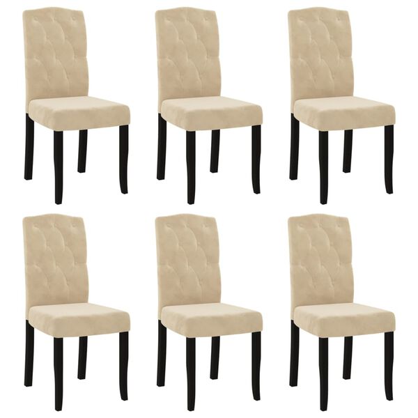 vidaXL J&iacute;deln&iacute; židle 6 ks kr&eacute;mov&eacute; samet