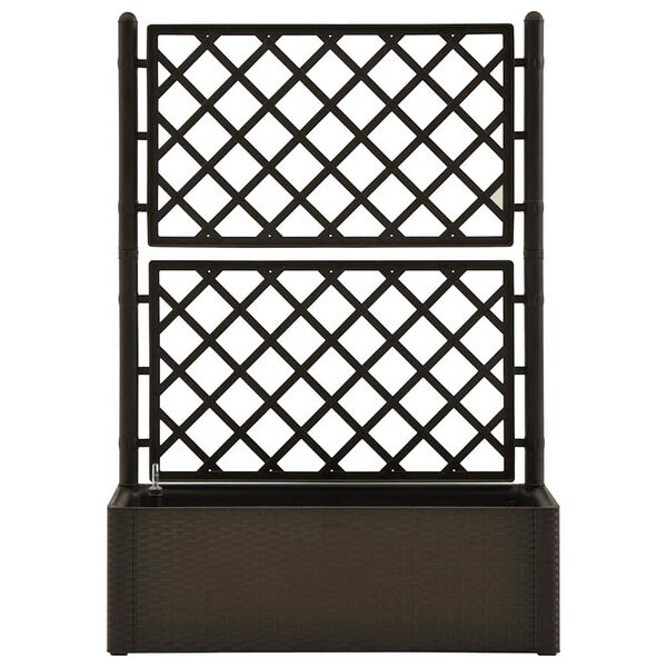 vidaXL Zahradní vyvýšený záhon s treláží a samozavlažováním mokka