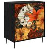 vidaXL Př&iacute;born&iacute;k GENNEP Vzor s lilie 66 x 36,5 x 76 cm Čern&yacute; dub
