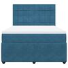 vidaXL Box spring postel s matrac&iacute; modr&aacute; 140 x 200 cm samet