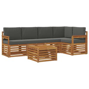 vidaXL Rohov&aacute; sofa sada s pol&scaron;t&aacute;řem 6 pcs Přirozen&aacute; a Anthracitov&aacute;