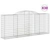 vidaXL Klenut&eacute; gabionov&eacute; ko&scaron;e 30ks 300x50x120/140cm pozinkovan&eacute; železo