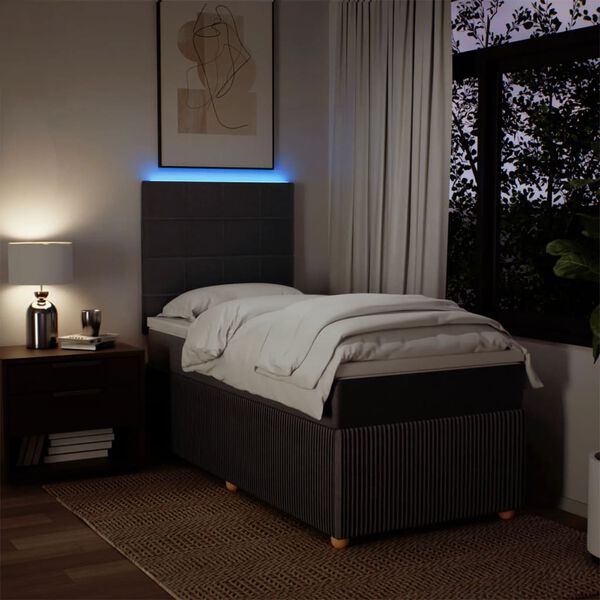 vidaXL Box spring postel s matrac&iacute; tmavě hněd&aacute; 80x200 cm textil