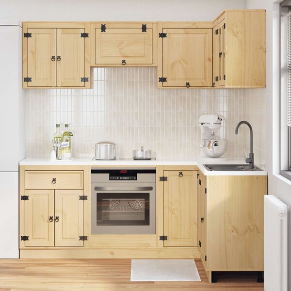 vidaXL Truhl&aacute;řsk&yacute; s polic&iacute; SKI 8 pcs Medov&aacute; Hněd&aacute; Masivn&iacute; borov&eacute; dřevo