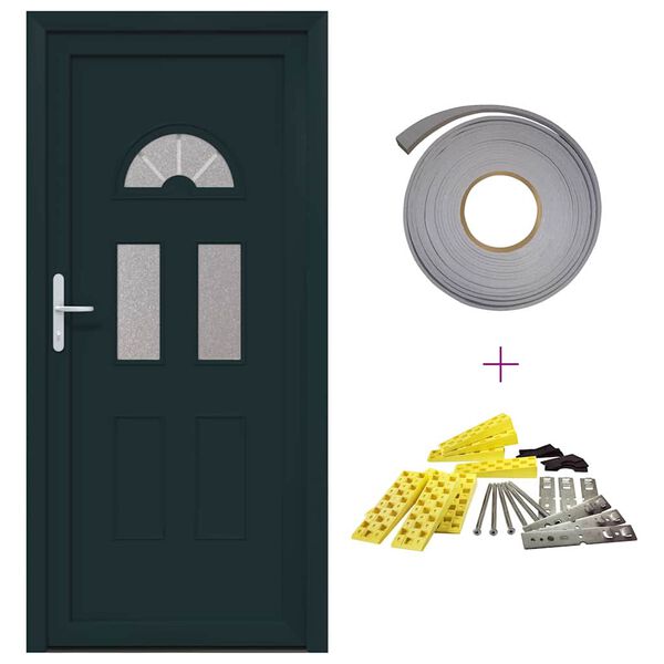 vidaXL Vchodov&eacute; dveře b&iacute;l&eacute; 98 x 198 cm PVC