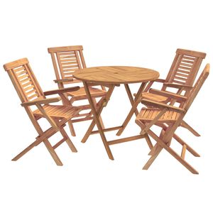 vidaXL 5d&iacute;ln&yacute; skl&aacute;dac&iacute; zahradn&iacute; bistro set Př&iacute;rodn&iacute;
