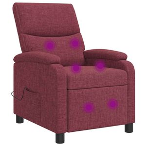 vidaXL Mas&aacute;žn&iacute; polohovac&iacute; křeslo V&iacute;no Červen&eacute; Textil