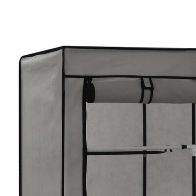 vidaXL Šatní skříň s přihrádkami a tyčemi šedá 150x45x175 cm textil