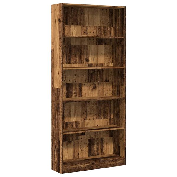 vidaXL Knihovna old wood 80x24x176 cm kompozitní dřevo