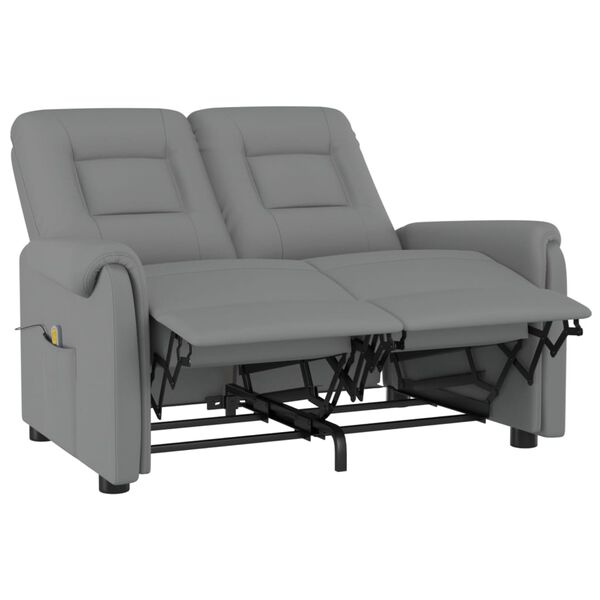 vidaXL 2m&iacute;stn&eacute; mas&aacute;žn&iacute; polohovac&iacute; křeslo &scaron;ed&eacute; uměl&aacute; kůže