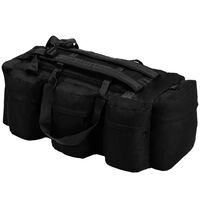 vidaXL Sportovní taška 3 v 1 army styl 90 l černá