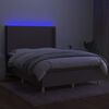 vidaXL Box spring postel s matrac&iacute; a LED taupe 140x200 cm textil
