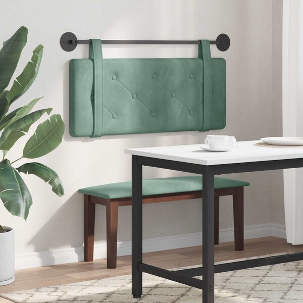 vidaXL Z&aacute;věsn&aacute; čeln&iacute; deska Mořsk&aacute; zelen&aacute; 110 x 55 x 5 cm samet