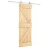 vidaXL Posuvn&eacute; dveře Př&iacute;rodn&iacute; a b&iacute;l&aacute; 70 x 210 cm Masivn&iacute; borov&eacute; dřevo