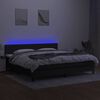 vidaXL Box spring postel s matrací a LED černá 200x200 cm textil
