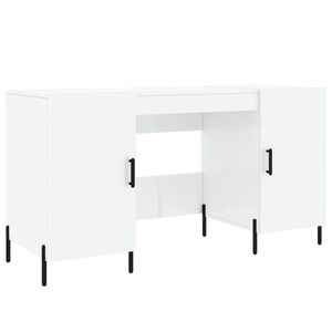 vidaXL Psac&iacute; stůl b&iacute;l&yacute; s vysok&yacute;m leskem 140x50x75 cm kompozitn&iacute; dřevo