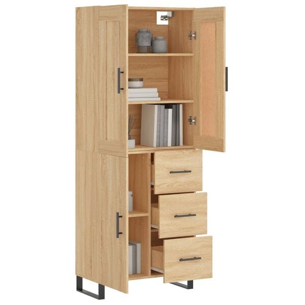 vidaXL Skř&iacute;ň highboard dub sonoma 69,5 x 34 x 180 cm kompozitn&iacute; dřevo