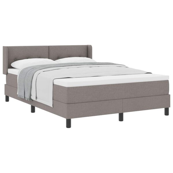 vidaXL Postel s boxspringem s matrac&iacute; Taupe 200 x 160 cm Polyester