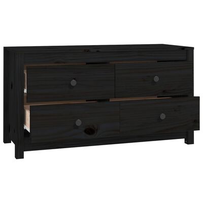 vidaXL Odkládací skříňka černá 100x40x54 cm masivní borové dřevo